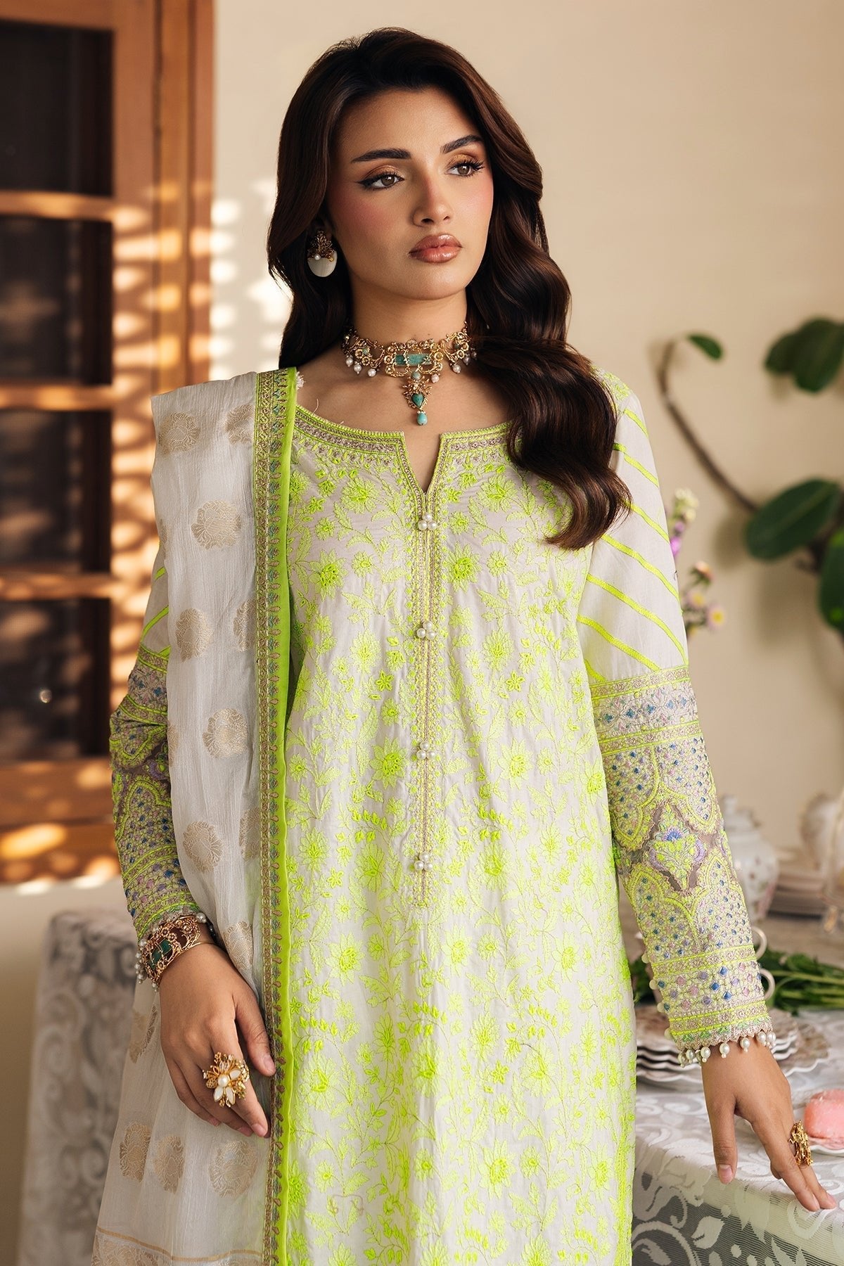 Charizma | Eid Edit 26 | ED6-05-Brand:Charizma-Type:Ladies Clothes-Neon Mint-Lawn-House of Maryam- Buy in UK, USA
