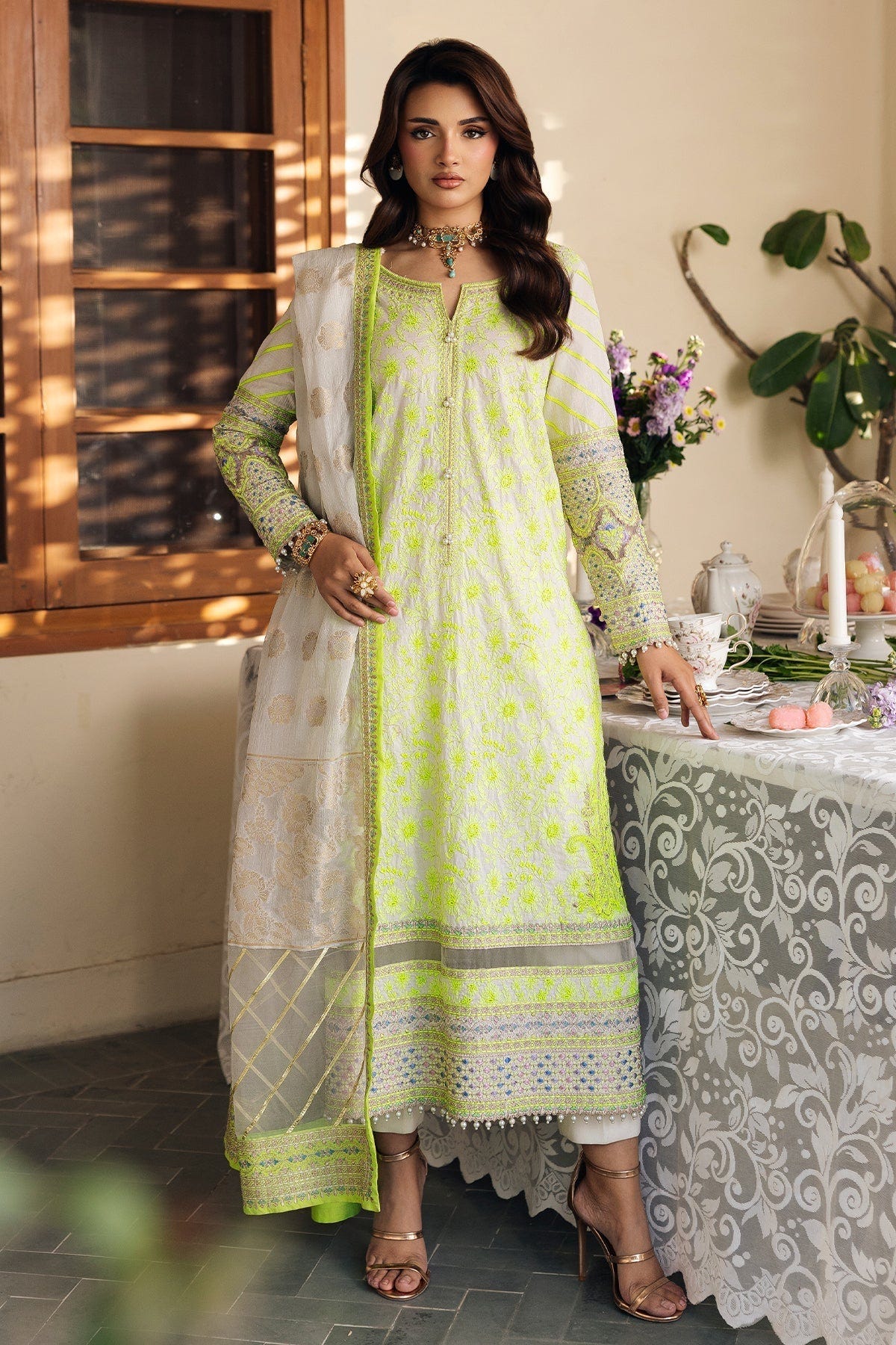 Charizma | Eid Edit 26 | ED6-05-Brand:Charizma-Type:Ladies Clothes-Neon Mint-Lawn-House of Maryam- Buy in UK, USA