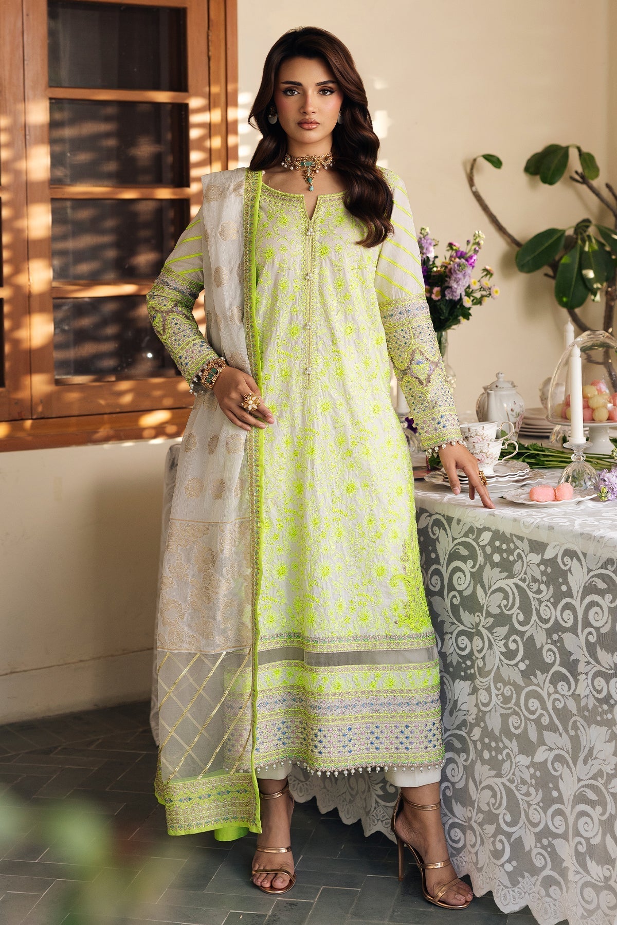 Charizma | Eid Edit 26 | ED6-05-Brand:Charizma-Type:Ladies Clothes-Neon Mint-Lawn-House of Maryam- Buy in UK, USA
