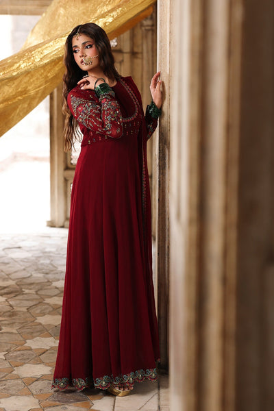Charizma | Festive Pret | CMA-6-292-Brand:Charizma-Type:Ladies Clothes-Maroon-Chiffon-House of Maryam- Buy in UK, USA