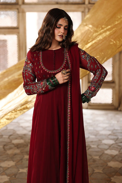 Charizma | Festive Pret | CMA-6-292-Brand:Charizma-Type:Ladies Clothes-Maroon-Chiffon-House of Maryam- Buy in UK, USA