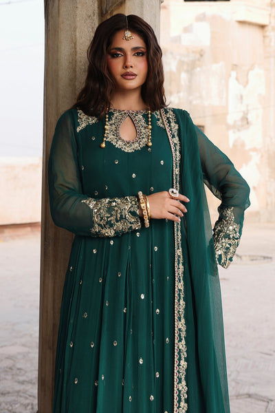 Charizma | Festive Pret | CMA-6-305-Brand:Charizma-Type:Ladies Clothes-Deep Emerald-Chiffon-House of Maryam- Buy in UK, USA