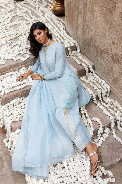 Charizma | Festive Pret | CMA-6-336-Brand:Charizma-Type:Ladies Clothes-Powder Blue-Raw Silk-House of Maryam- Buy in UK, USA