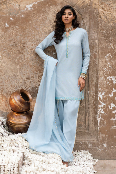 Charizma | Festive Pret | CMA-6-336-Brand:Charizma-Type:Ladies Clothes-Powder Blue-Raw Silk-House of Maryam- Buy in UK, USA
