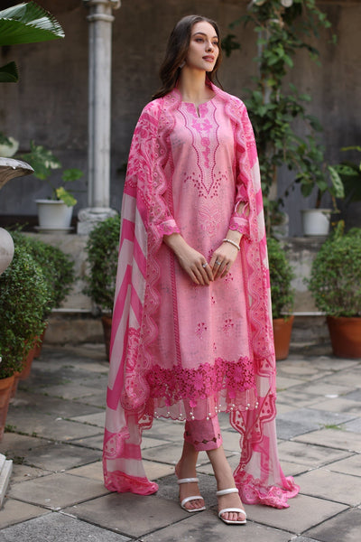 Charizma | Miraas Lawn | CMR5-01-Brand:Charizma-Type:Ladies Clothes-Rose Pink-Arabic Lawn-House of Maryam- Buy in UK, USA