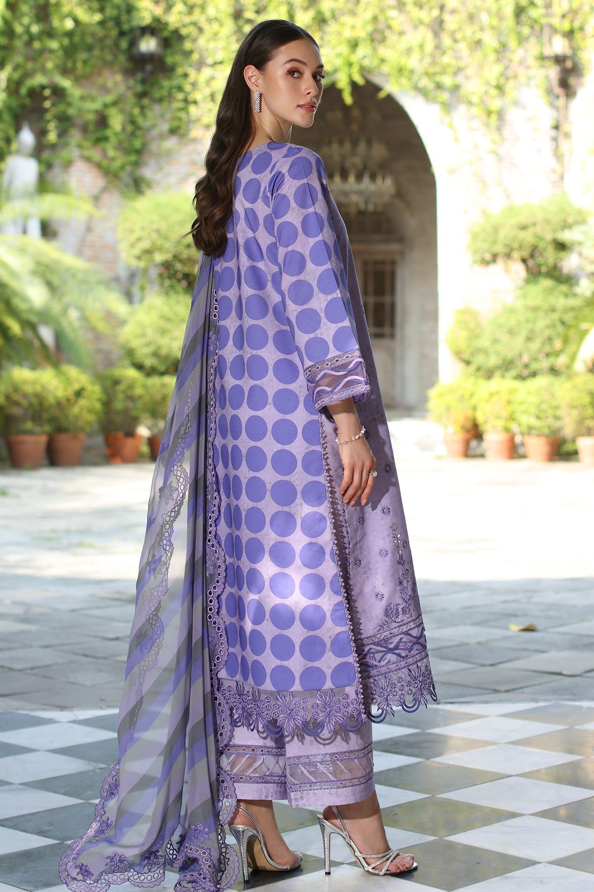 Charizma | Miraas Lawn | CMR5-06-Brand:Charizma-Type:Ladies Clothes-Lilac Gray-Lawn-House of Maryam- Buy in UK, USA