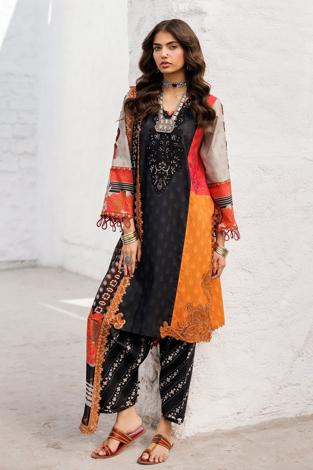 Charizma | Rangoli Lawn | CRO5-01-Brand:Charizma-Type:Ladies Clothes-Black-Lawn-House of Maryam- Buy in UK, USA