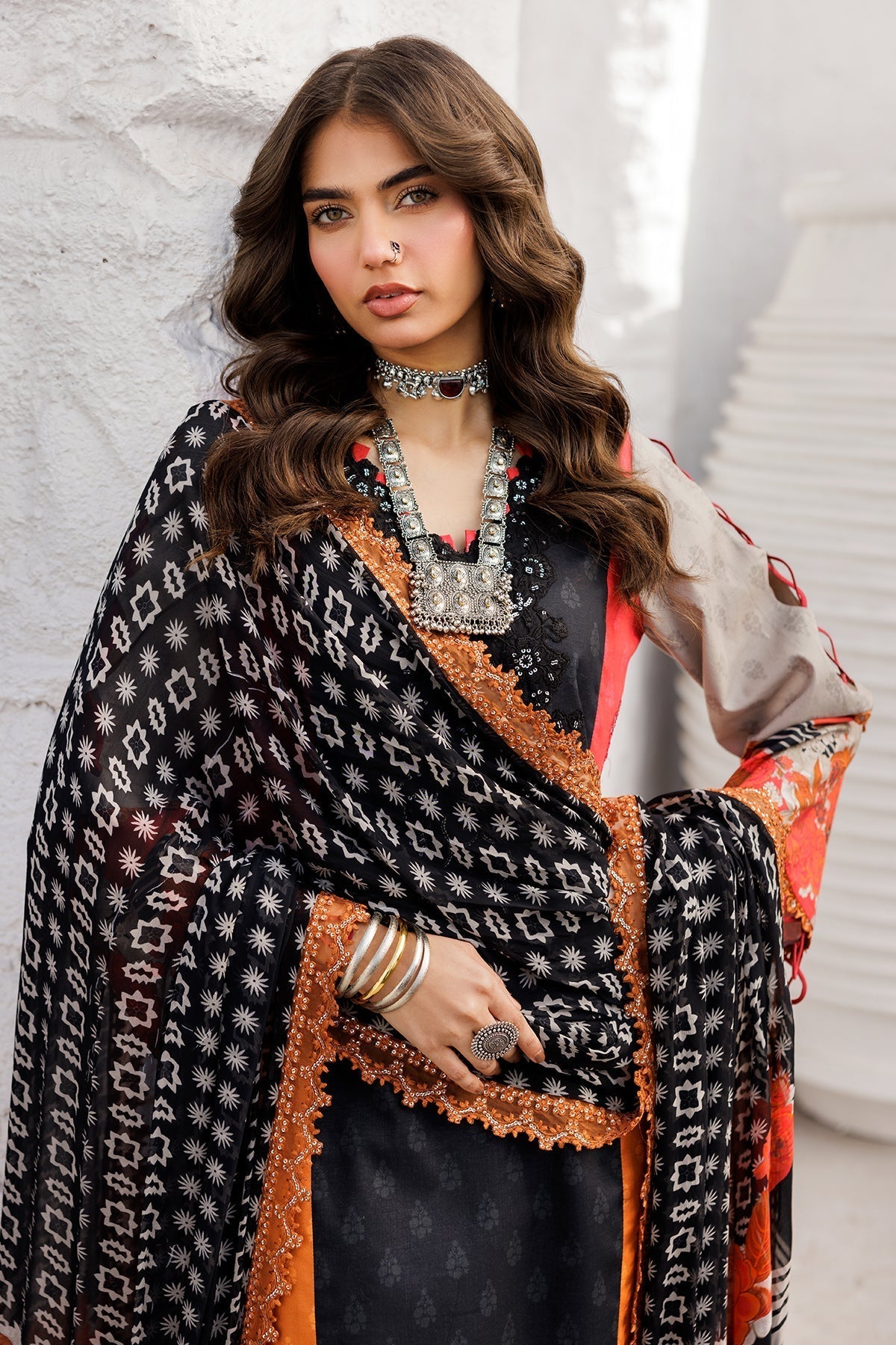 Charizma | Rangoli Lawn | CRO5-01-Brand:Charizma-Type:Ladies Clothes-Black-Lawn-House of Maryam- Buy in UK, USA