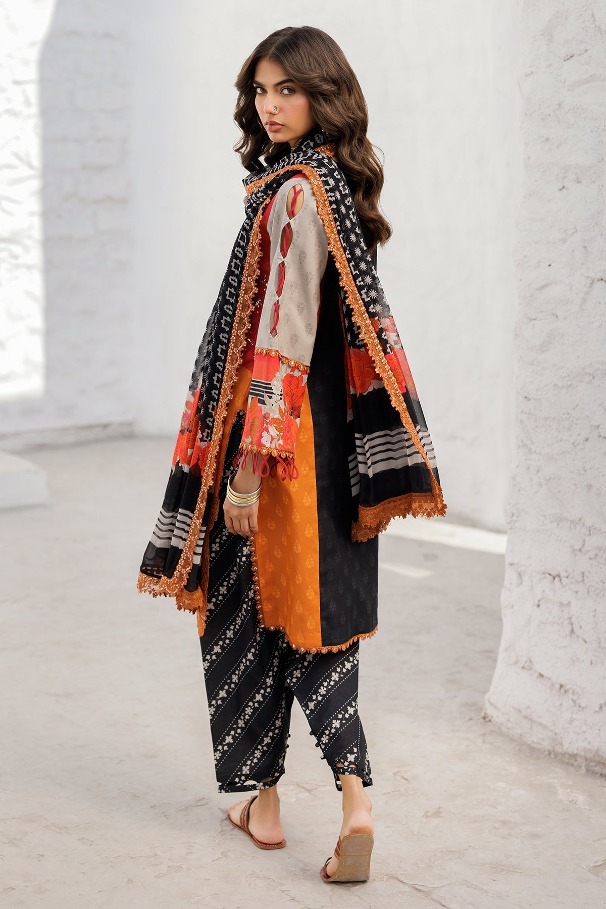 Charizma | Rangoli Lawn | CRO5-01-Brand:Charizma-Type:Ladies Clothes-Black-Lawn-House of Maryam- Buy in UK, USA