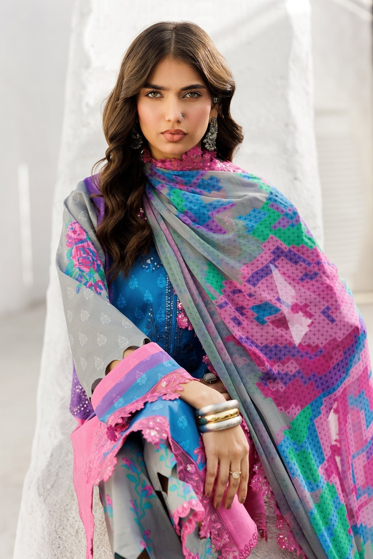 Charizma | Rangoli Lawn | CRO5-02-Brand:Charizma-Type:Ladies Clothes-Multi-Lawn-House of Maryam- Buy in UK, USA