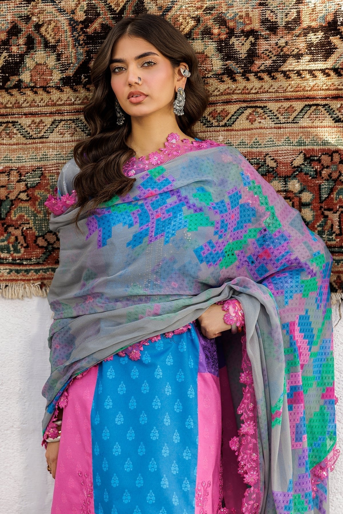 Charizma | Rangoli Lawn | CRO5-02-Brand:Charizma-Type:Ladies Clothes-Multi-Lawn-House of Maryam- Buy in UK, USA
