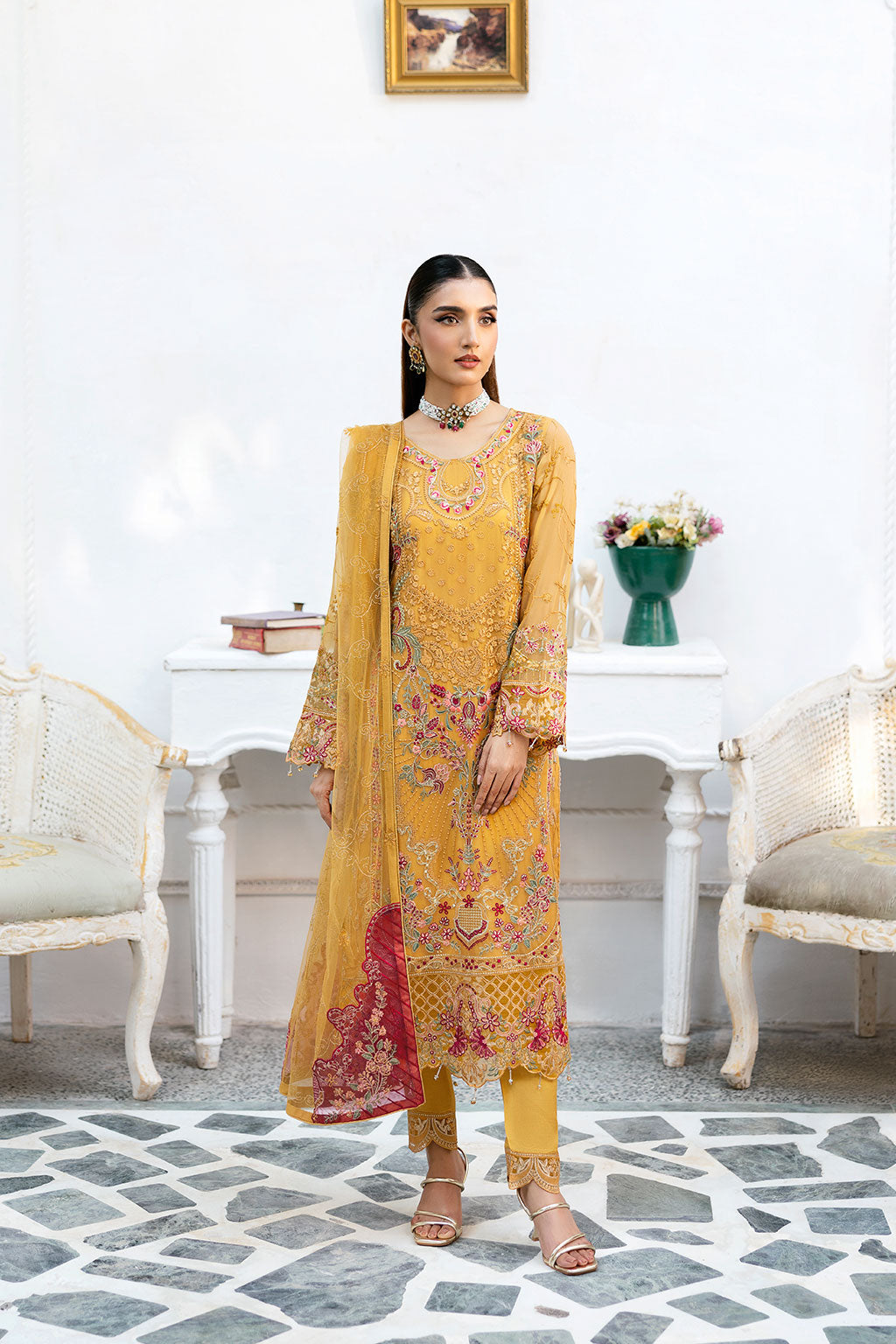 Ramsha | Chevron Chiffon Collection | A-1004 -  Ramsha Ladies Clothes - Original Designer Dress - House of Maryam