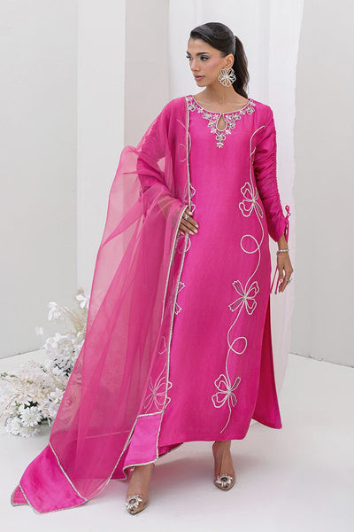 Chic Ophicial | Aarzu Luxe Pret | Candy Glow-Brand:Chic Ophicial-Type:Ladies Clothes-Thulian Pink-Sheesha Silk-House of Maryam- Buy in UK, USA