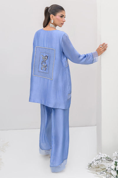 Chic Ophicial | Aarzu Luxe Pret | Moon Light Tiles-Brand:Chic Ophicial-Type:Ladies Clothes-Periwinkle-Sheesha Silk-House of Maryam- Buy in UK, USA