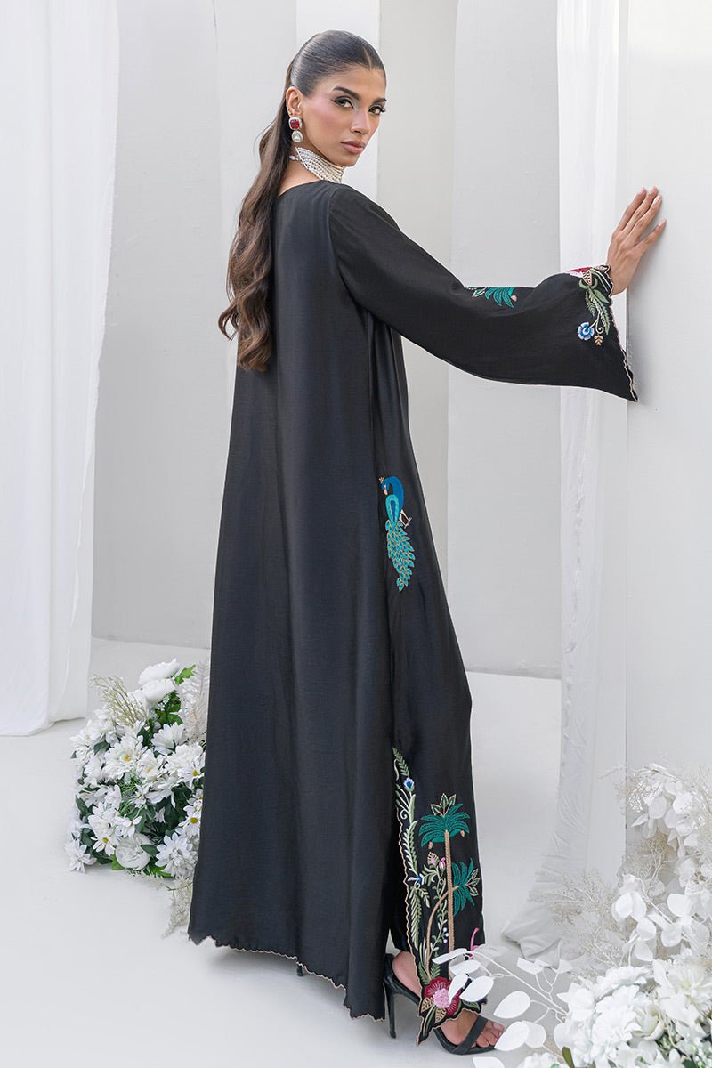 Chic Ophicial | Aarzu Luxe Pret | Nocturne Bloom-Brand:Chic Ophicial-Type:Ladies Clothes-Black-Sheesha Silk-House of Maryam- Buy in UK, USA