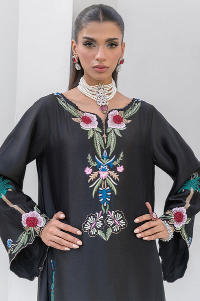 Chic Ophicial | Aarzu Luxe Pret | Nocturne Bloom-Brand:Chic Ophicial-Type:Ladies Clothes-Black-Sheesha Silk-House of Maryam- Buy in UK, USA