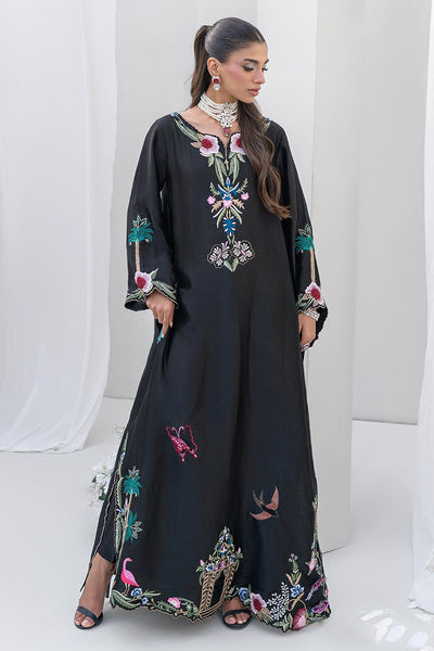 Chic Ophicial | Aarzu Luxe Pret | Nocturne Bloom-Brand:Chic Ophicial-Type:Ladies Clothes-Black-Sheesha Silk-House of Maryam- Buy in UK, USA