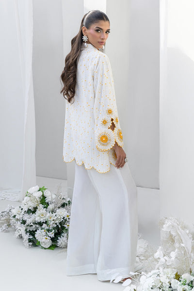 Chic Ophicial | Aarzu Luxe Pret | Sunkissed Sunflower-Brand:Chic Ophicial-Type:Ladies Clothes-White-Sheesha Silk-House of Maryam- Buy in UK, USA