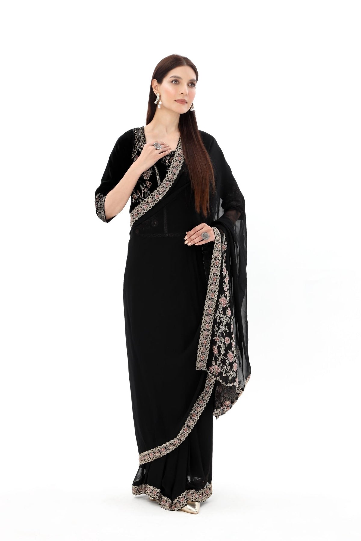 Chinyere | Formal Wedding Exclusive | (AW0003)-Brand:Chinyere-Type:Ladies Clothes-Black-Chiffon-House of Maryam- Buy in UK, USA
