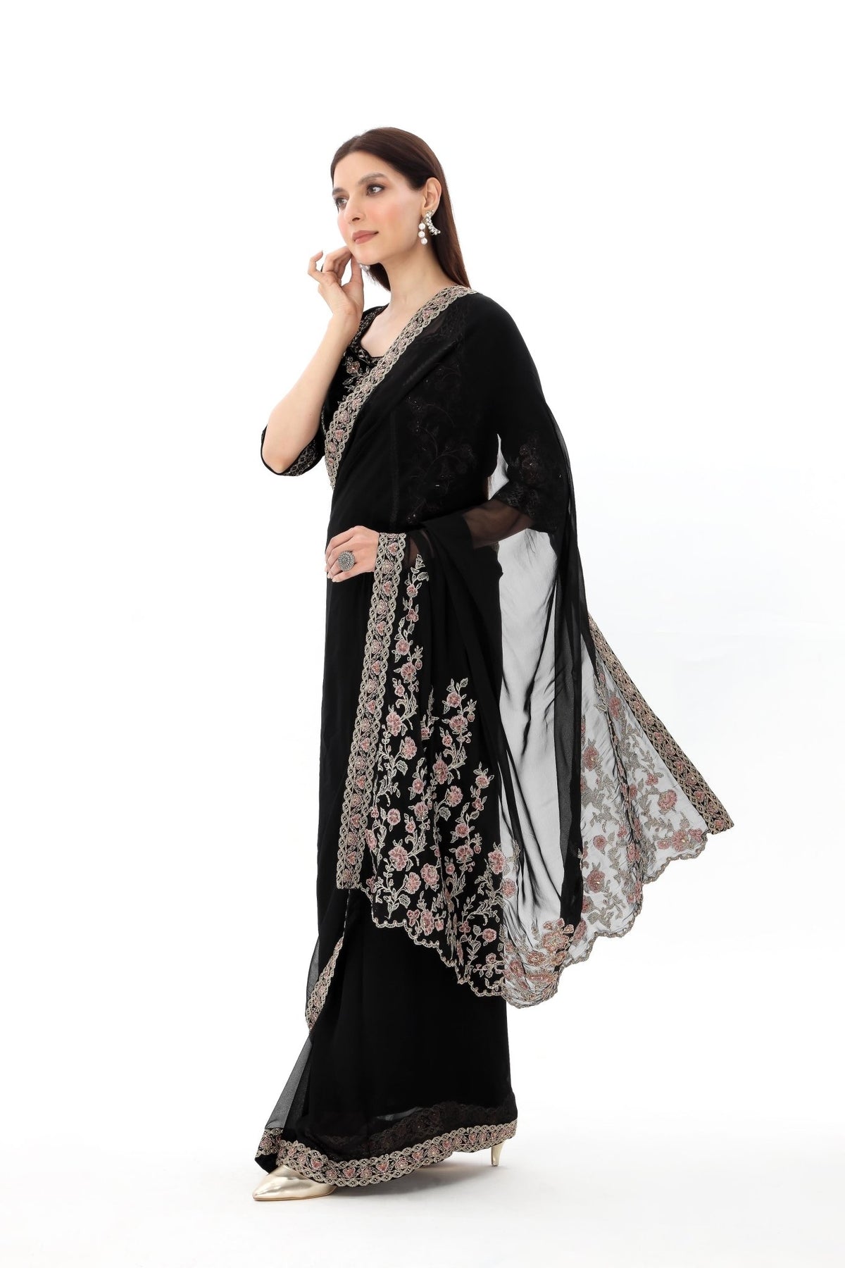 Chinyere | Formal Wedding Exclusive | (AW0003)-Brand:Chinyere-Type:Ladies Clothes-Black-Chiffon-House of Maryam- Buy in UK, USA