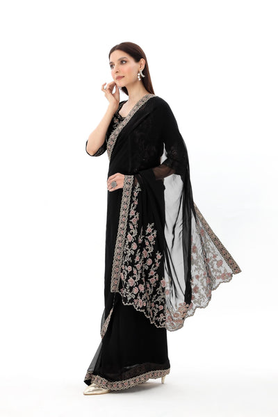 Chinyere | Formal Wedding Exclusive | (AW0003)-Brand:Chinyere-Type:Ladies Clothes-Black-Chiffon-House of Maryam- Buy in UK, USA