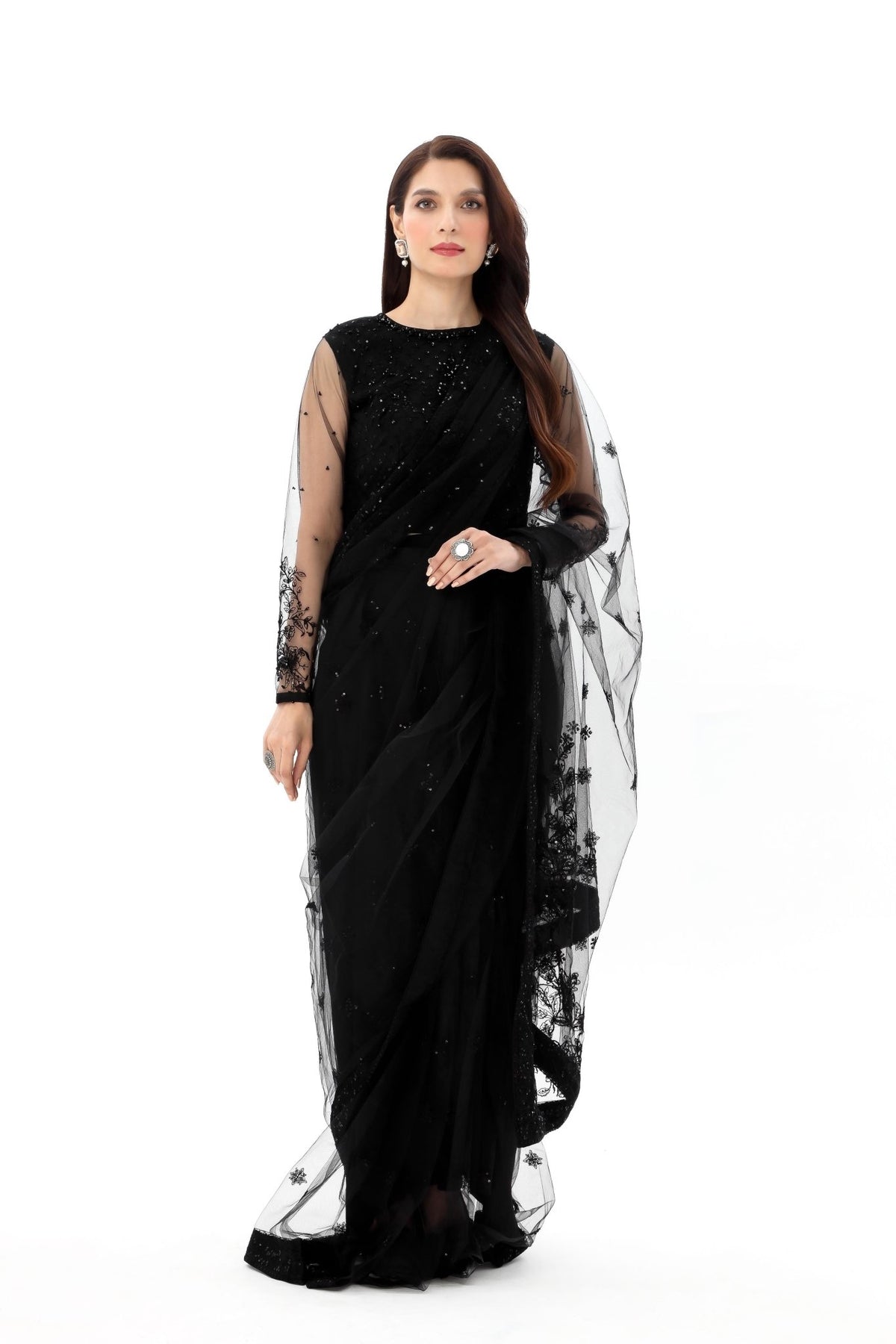 Chinyere | Formal Wedding Exclusive | (AW0004)-Brand:Chinyere-Type:Ladies Clothes-Black-Net-House of Maryam- Buy in UK, USA