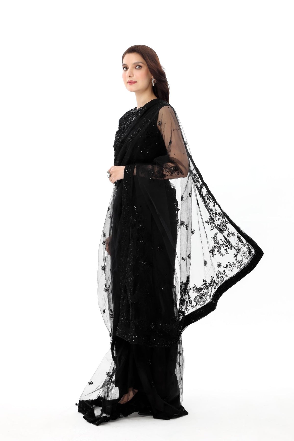 Chinyere | Formal Wedding Exclusive | (AW0004)-Brand:Chinyere-Type:Ladies Clothes-Black-Net-House of Maryam- Buy in UK, USA