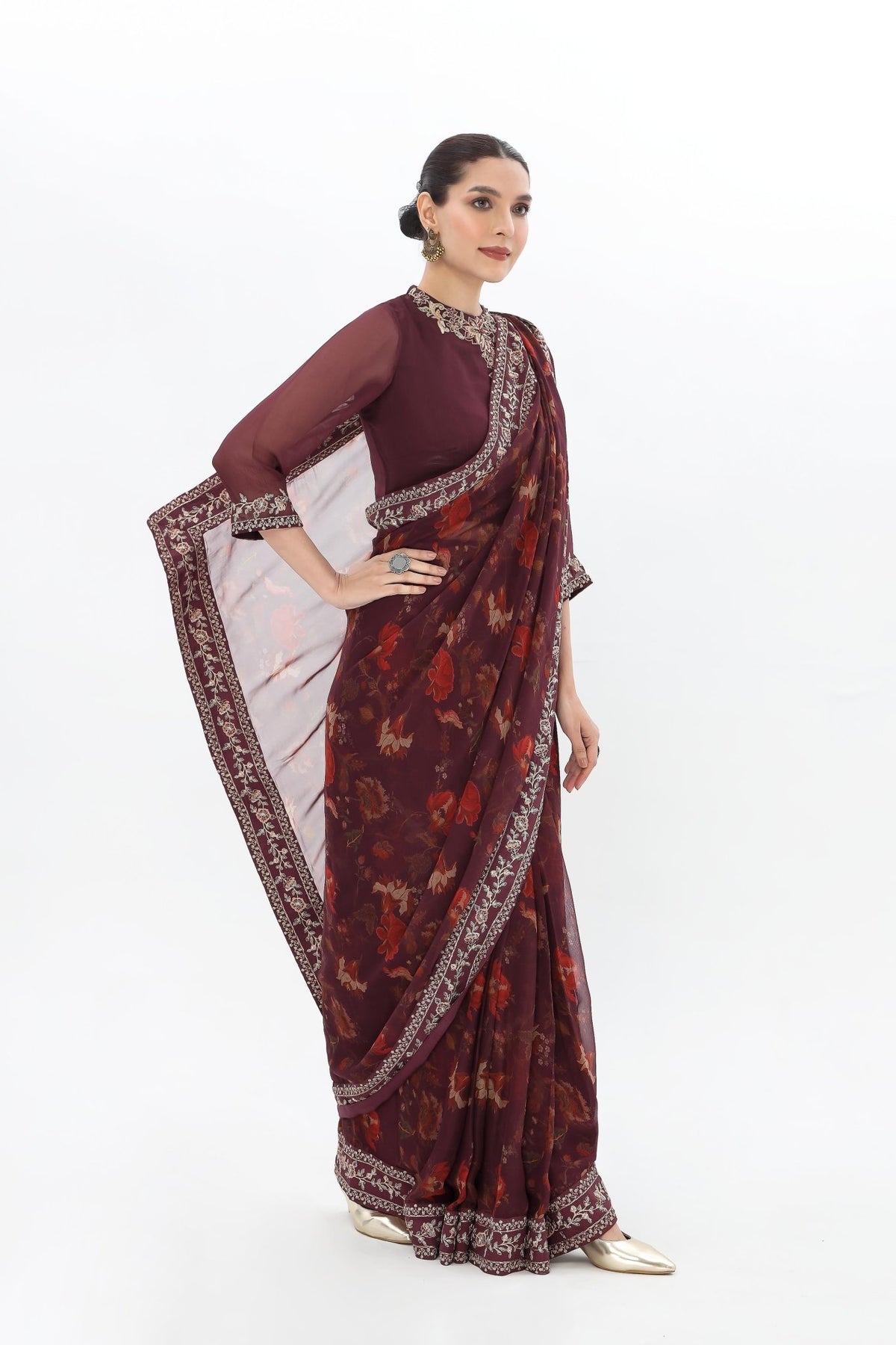 Chinyere | Formal Wedding Exclusive | (AW0005)-Brand:Chinyere-Type:Ladies Clothes-Purple Brown-Chiffon-House of Maryam- Buy in UK, USA
