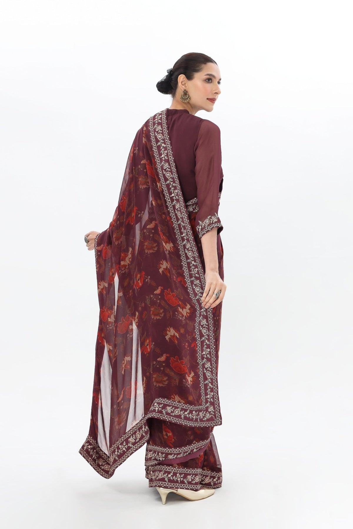 Chinyere | Formal Wedding Exclusive | (AW0005)-Brand:Chinyere-Type:Ladies Clothes-Purple Brown-Chiffon-House of Maryam- Buy in UK, USA