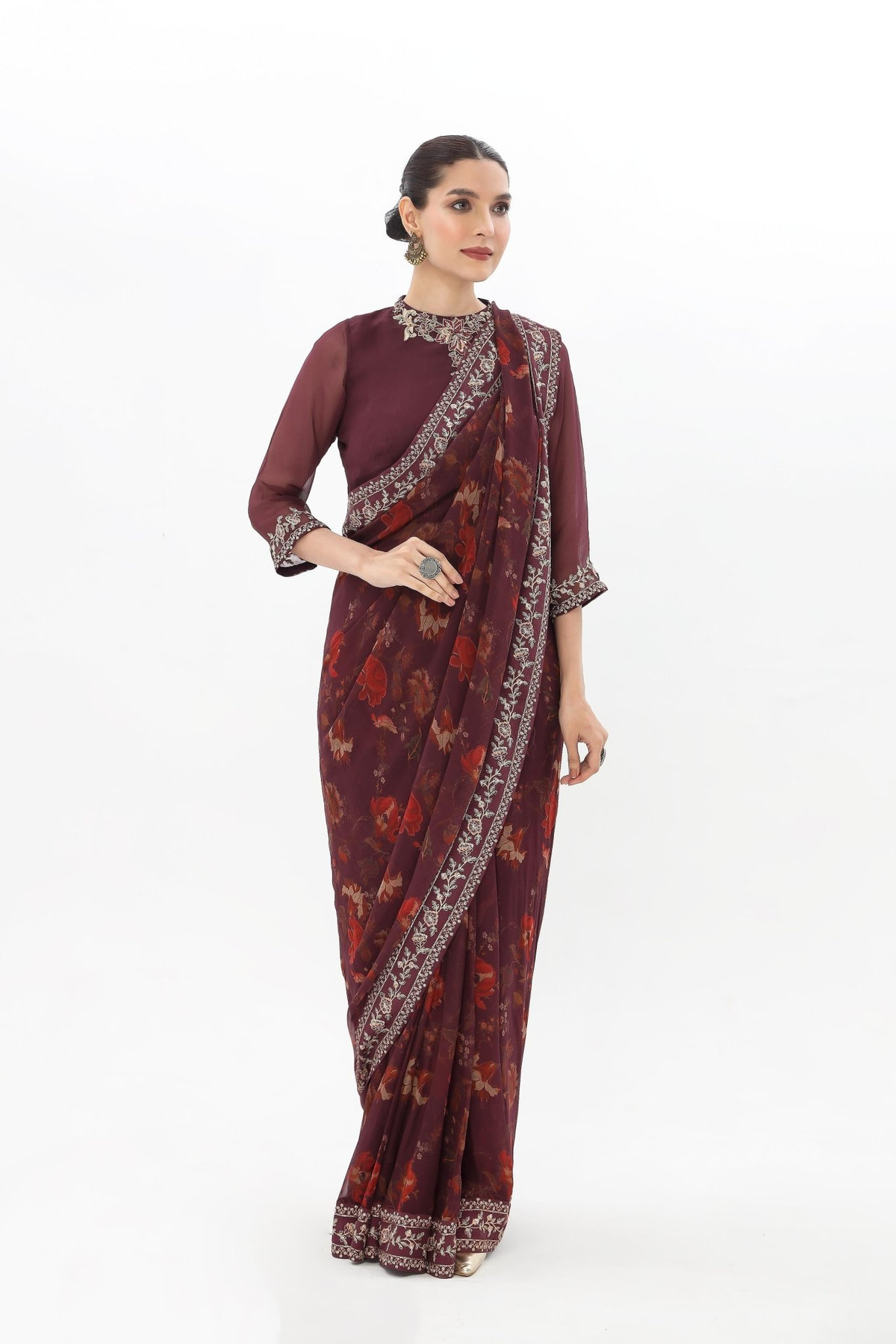 Chinyere | Formal Wedding Exclusive | (AW0005)-Brand:Chinyere-Type:Ladies Clothes-Purple Brown-Chiffon-House of Maryam- Buy in UK, USA