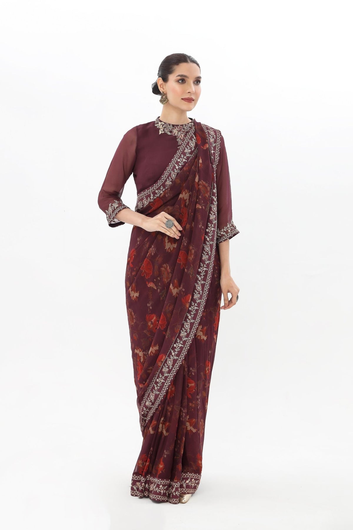 Chinyere | Formal Wedding Exclusive | (AW0005)-Brand:Chinyere-Type:Ladies Clothes-Purple Brown-Chiffon-House of Maryam- Buy in UK, USA