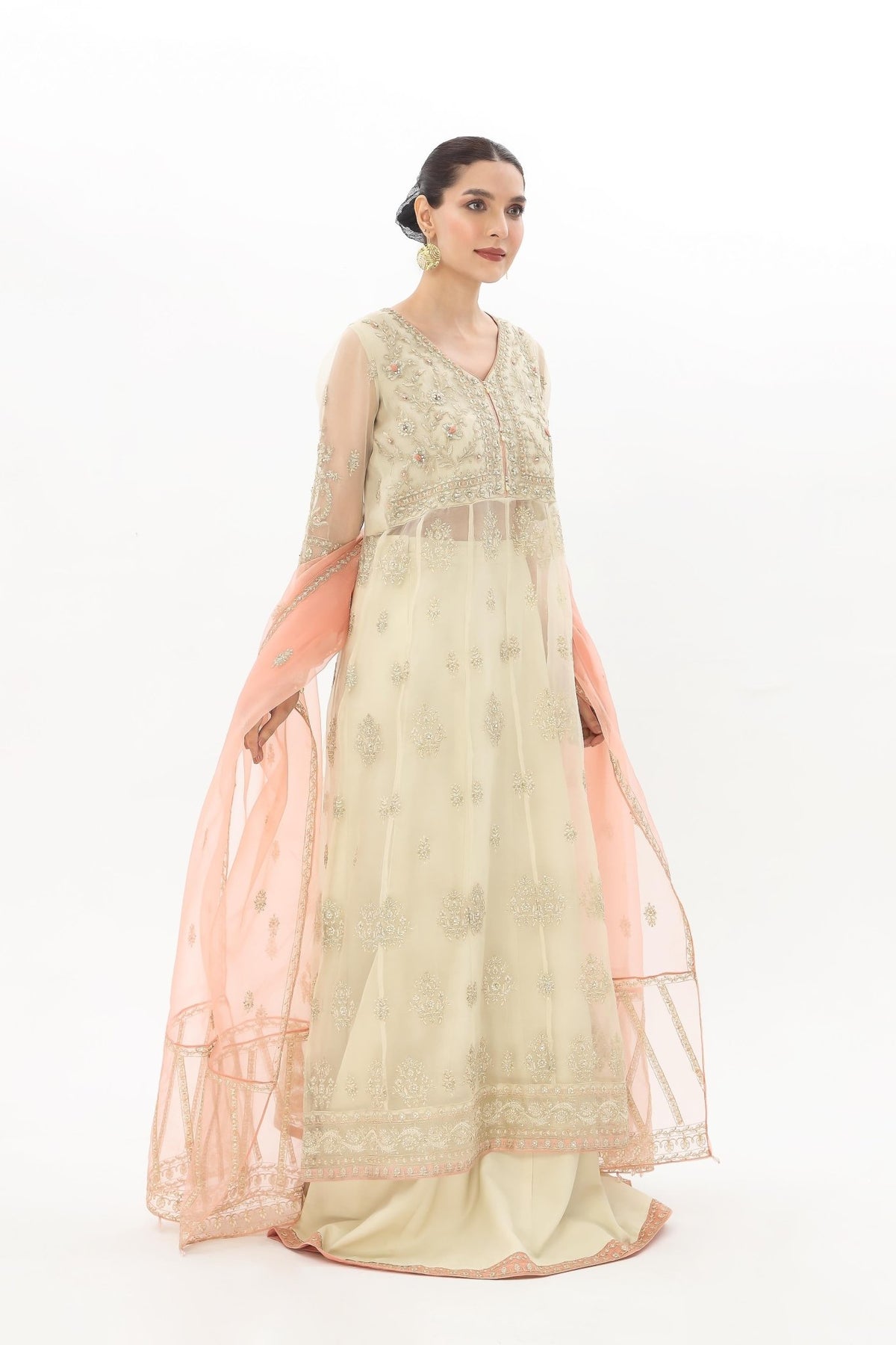 Chinyere | Formal Wedding Exclusive | (AW0008)-Brand:Chinyere-Type:Ladies Clothes-Off White-Organza-House of Maryam- Buy in UK, USA