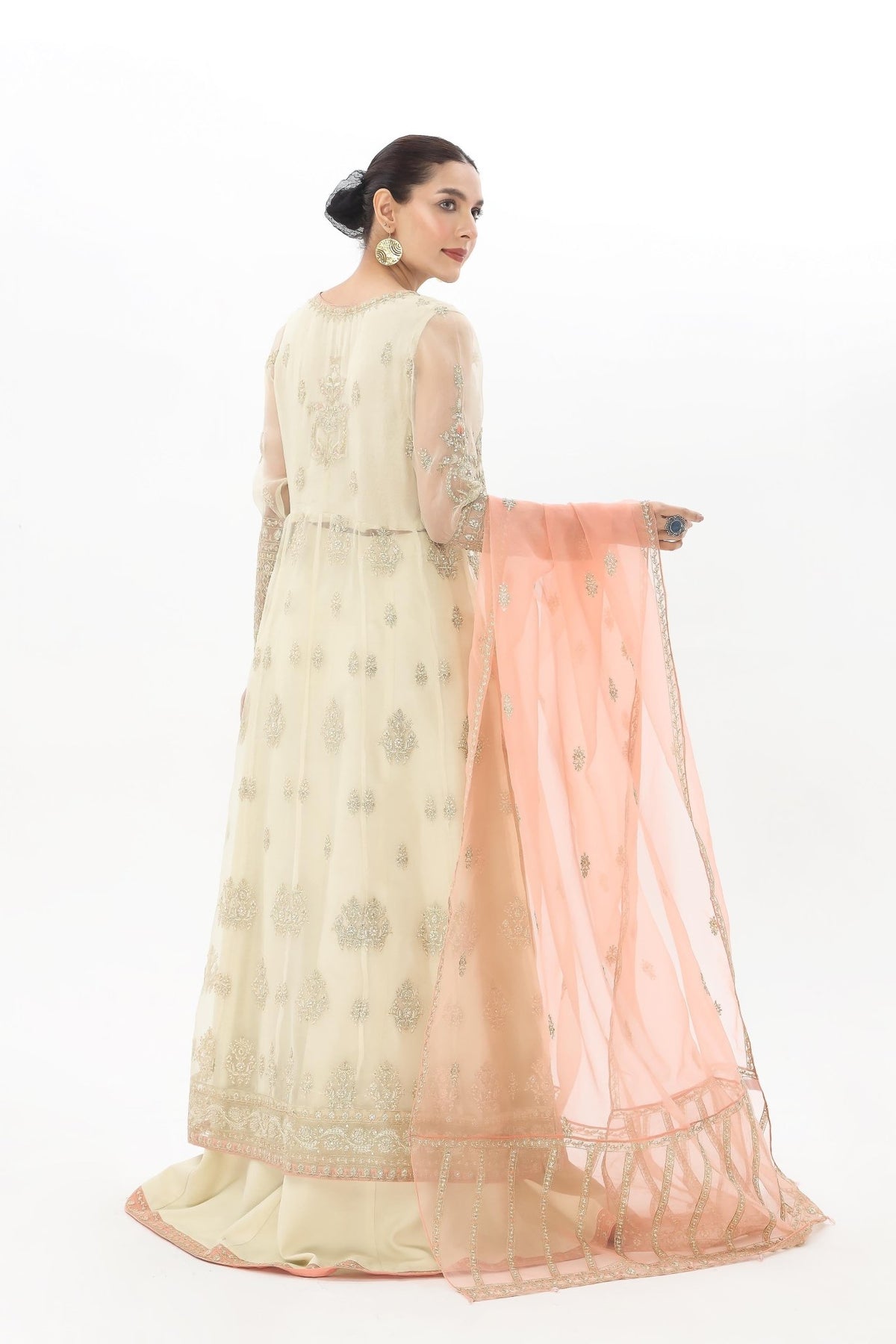 Chinyere | Formal Wedding Exclusive | (AW0008)-Brand:Chinyere-Type:Ladies Clothes-Off White-Organza-House of Maryam- Buy in UK, USA