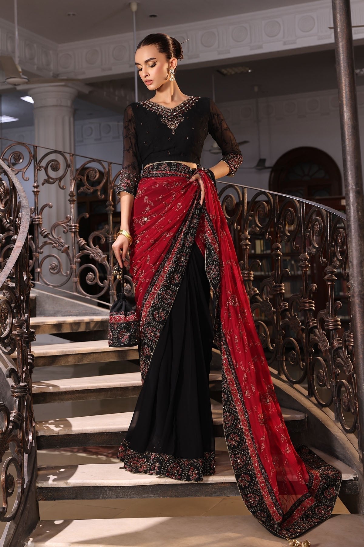 Chinyere | Formal Wedding Exclusive | (AW0009)-Brand:Chinyere-Type:Ladies Clothes-Black-Chiffon-House of Maryam- Buy in UK, USA