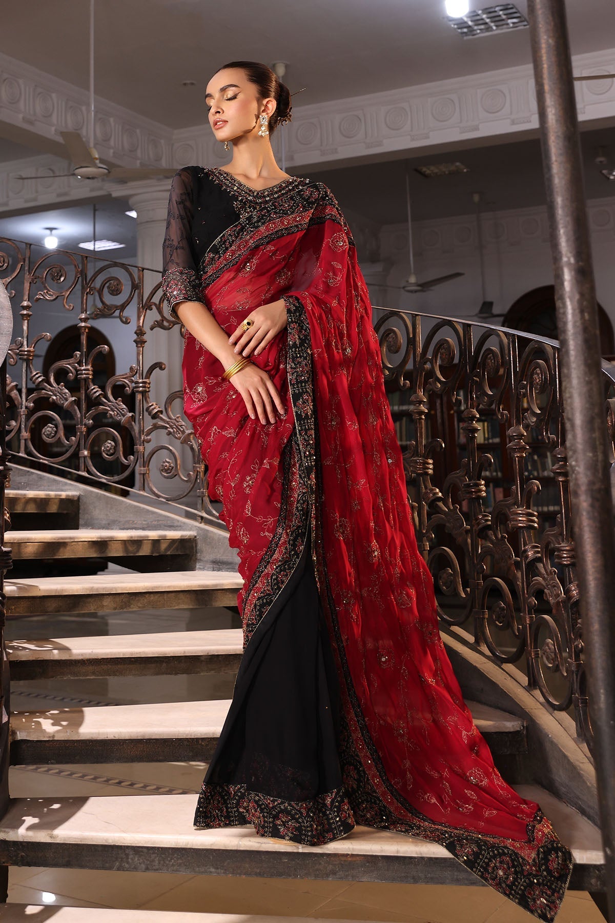 Chinyere | Formal Wedding Exclusive | (AW0009)-Brand:Chinyere-Type:Ladies Clothes-Black-Chiffon-House of Maryam- Buy in UK, USA