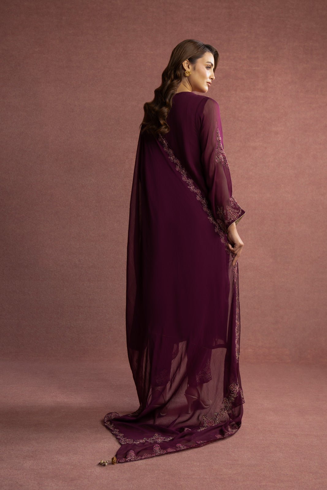 Chinyere | Formal Wedding Exclusive | (AW0010)-Brand:Chinyere-Type:Ladies Clothes-Plum-Chiffon-House of Maryam- Buy in UK, USA