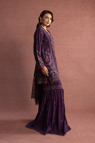 Chinyere | Formal Wedding Exclusive | (AW0013)-Brand:Chinyere-Type:Ladies Clothes-Dark Purple-Raw Silk-House of Maryam- Buy in UK, USA
