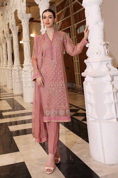 Chinyere | Formal Wedding Exclusive | BARBIE (AA5263)-Brand:Chinyere-Type:Ladies Clothes-Tea Pink-Organza-House of Maryam- Buy in UK, USA