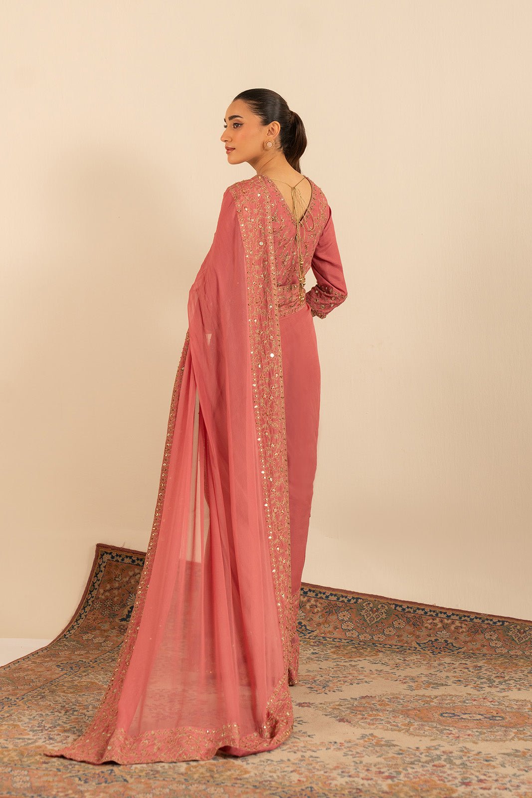 Chinyere | Formal Wedding Exclusive | (FW0001)-Brand:Chinyere-Type:Ladies Clothes-Pink-Chiffon-House of Maryam- Buy in UK, USA