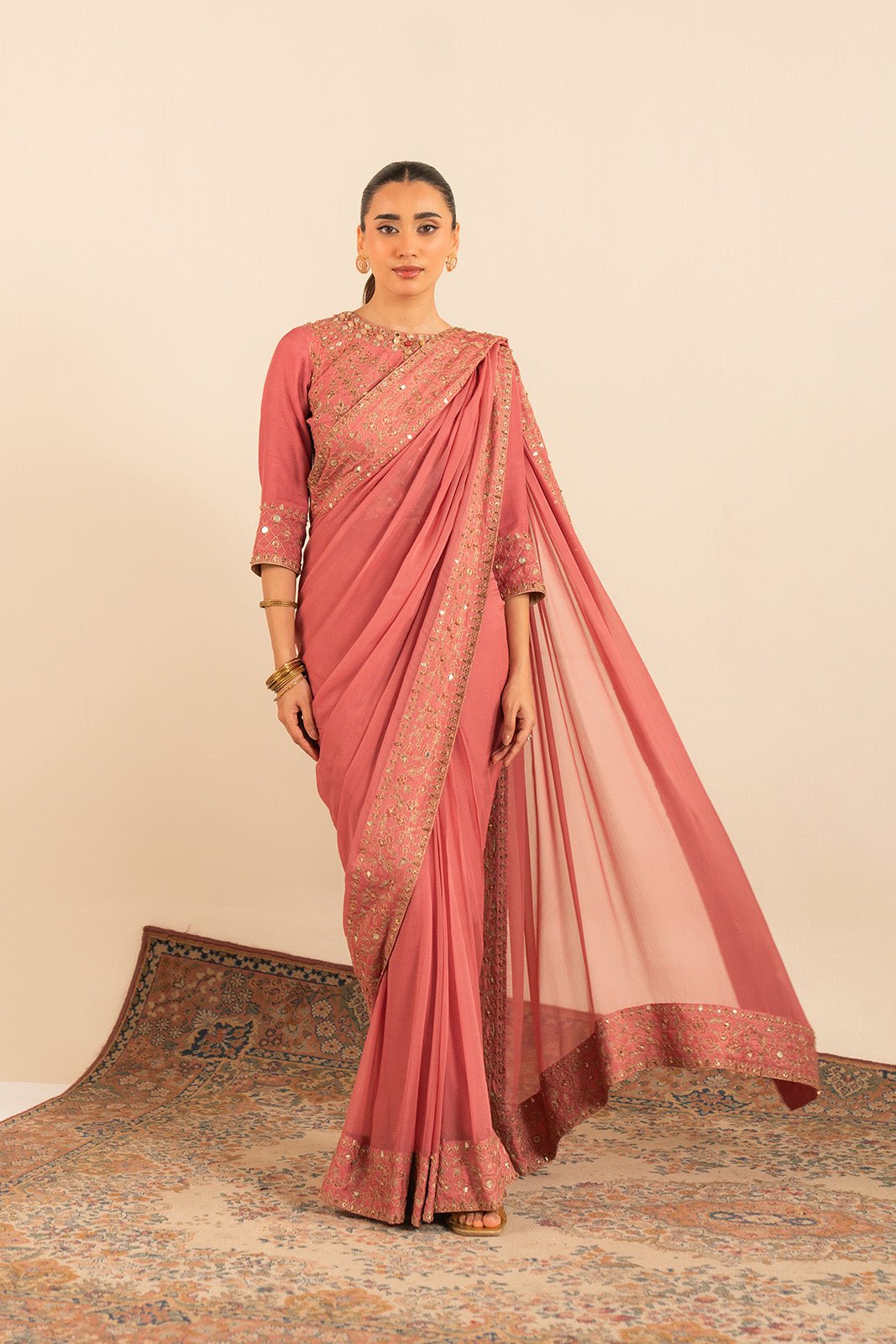 Chinyere | Formal Wedding Exclusive | (FW0001)-Brand:Chinyere-Type:Ladies Clothes-Pink-Chiffon-House of Maryam- Buy in UK, USA