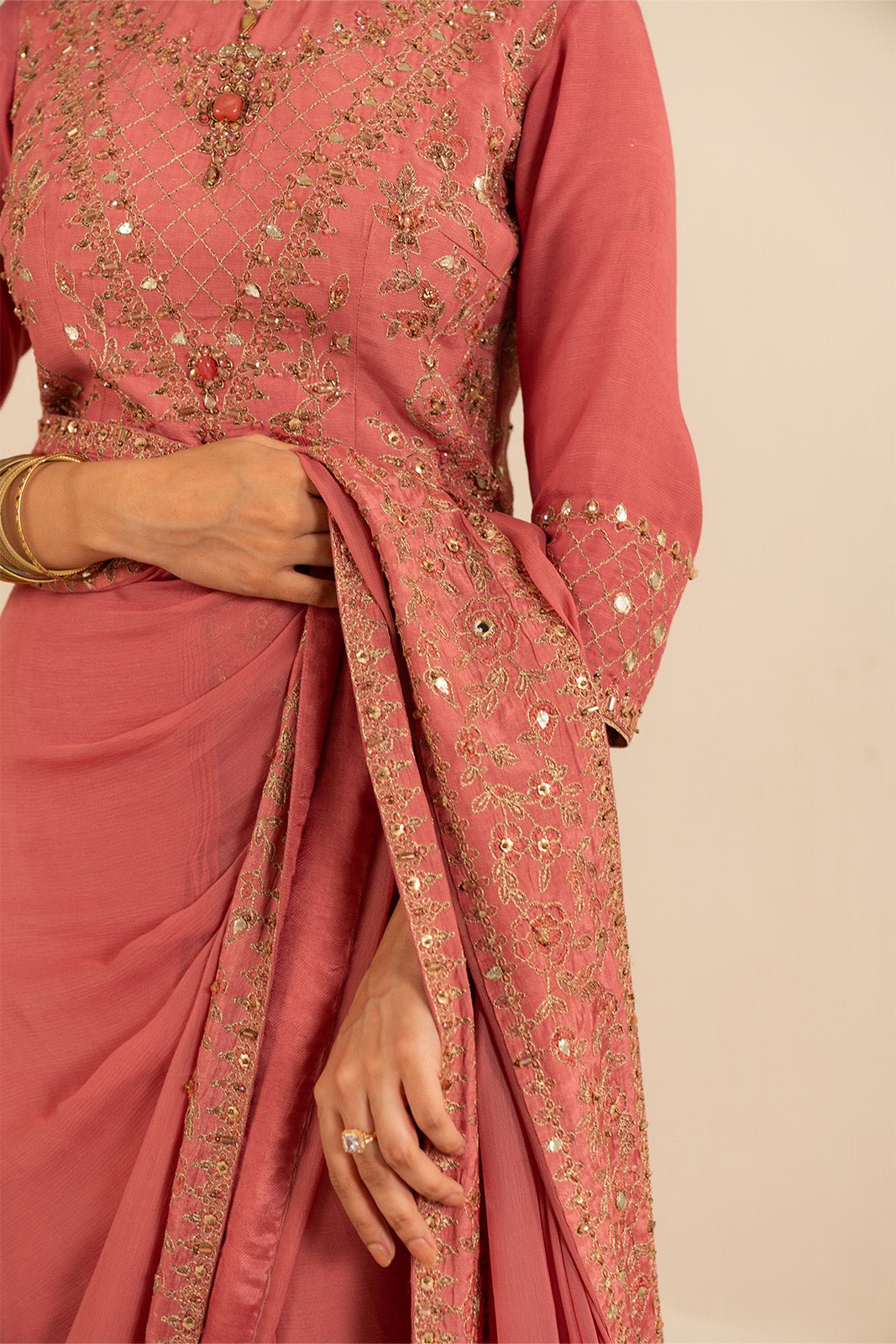 Chinyere | Formal Wedding Exclusive | (FW0001)-Brand:Chinyere-Type:Ladies Clothes-Pink-Chiffon-House of Maryam- Buy in UK, USA
