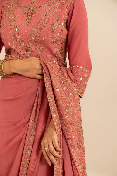 Chinyere | Formal Wedding Exclusive | (FW0001)-Brand:Chinyere-Type:Ladies Clothes-Pink-Chiffon-House of Maryam- Buy in UK, USA