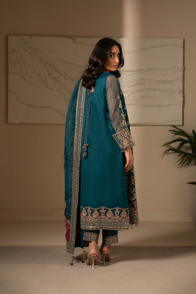 Chinyere | Formal Wedding Exclusive | (FW0006)-Brand:Chinyere-Type:Ladies Clothes-Teal-Organza-House of Maryam- Buy in UK, USA