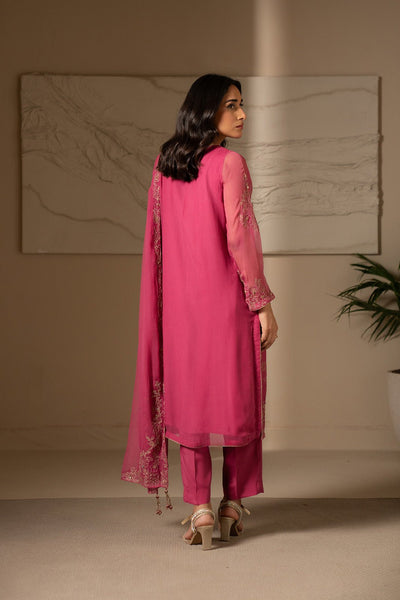 Chinyere | Formal Wedding Exclusive | (FW0007)-Brand:Chinyere-Type:Ladies Clothes-Chiffon-Hot Pink-House of Maryam- Buy in UK, USA