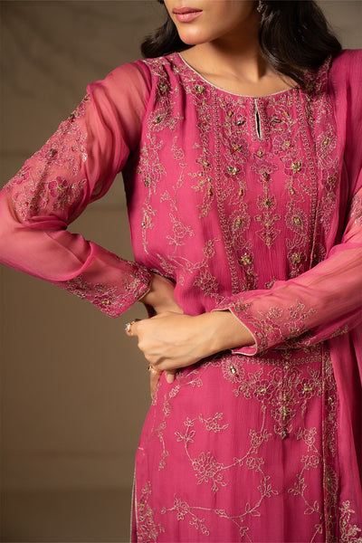 Chinyere | Formal Wedding Exclusive | (FW0007)-Brand:Chinyere-Type:Ladies Clothes-Chiffon-Hot Pink-House of Maryam- Buy in UK, USA