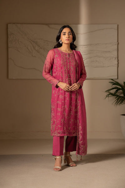 Chinyere | Formal Wedding Exclusive | (FW0007)-Brand:Chinyere-Type:Ladies Clothes-Chiffon-Hot Pink-House of Maryam- Buy in UK, USA