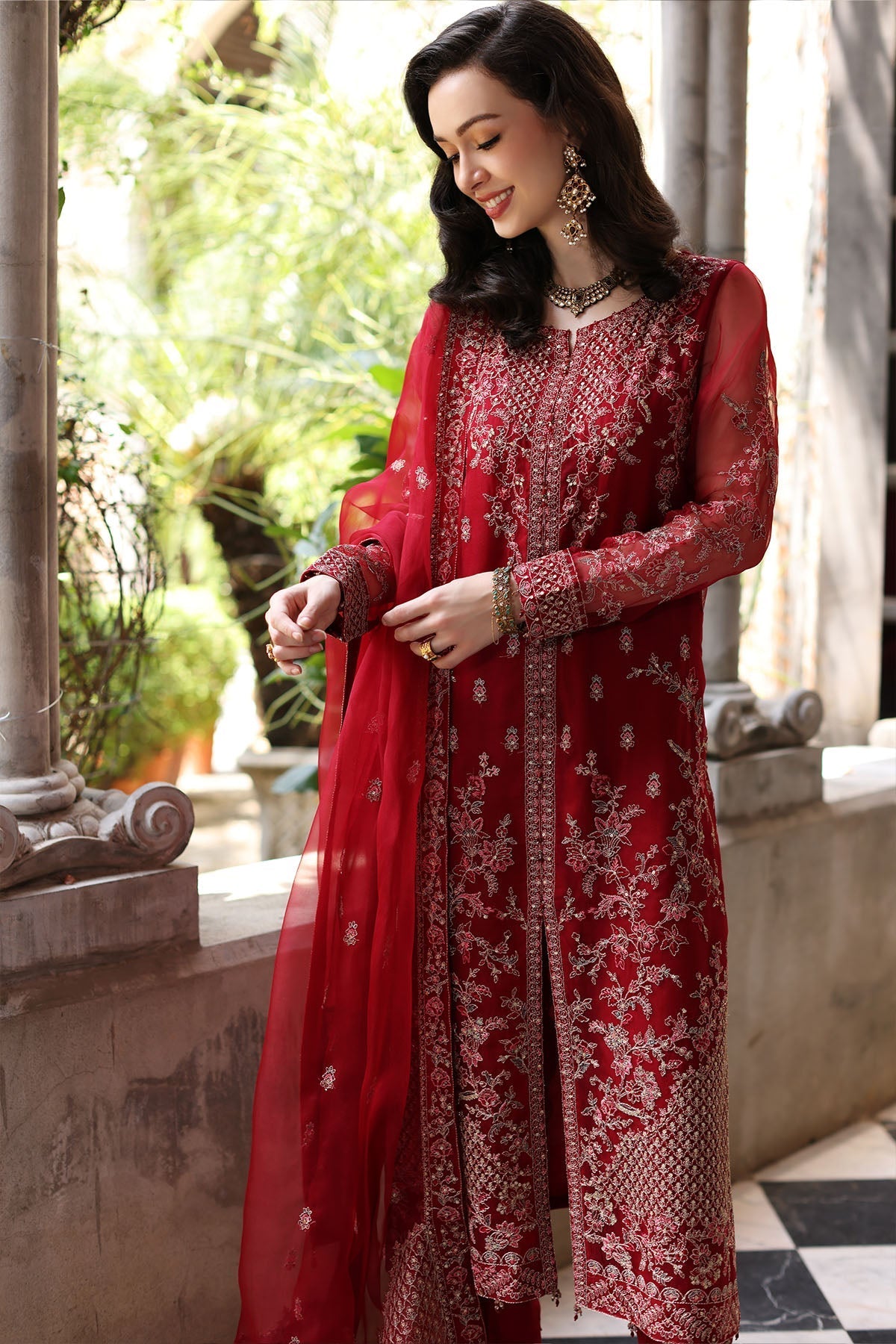 Chinyere | Formal Wedding Exclusive | MAHAY B (AA5356)-Brand:Chinyere-Type:Ladies Clothes-Maroon-Organza-House of Maryam- Buy in UK, USA