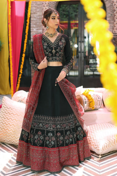 Chinyere | Formal Wedding Exclusive | MALKUNISSA (AA5105)-Brand:Chinyere-Type:Ladies Clothes-Black-Silk-House of Maryam- Buy in UK, USA