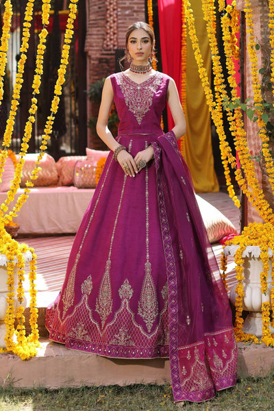 Chinyere | Formal Wedding Exclusive | MEHR UN NISA S (AA5069)-Brand:Chinyere-Type:Ladies Clothes-Purple-Korean Silk-House of Maryam- Buy in UK, USA