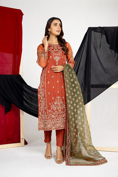 Chinyere | Formal Wedding Exclusive | NUT SHELL (AA5226)-Brand:Chinyere-Type:Ladies Clothes-Rust-Organza-House of Maryam- Buy in UK, USA